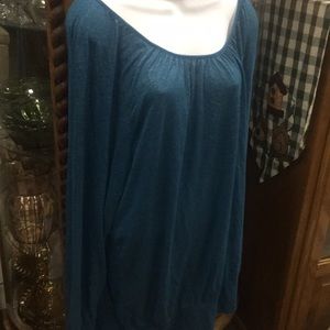 Lane Bryant Women’s 26/28 Aqua/Silver Long Sleeve Top